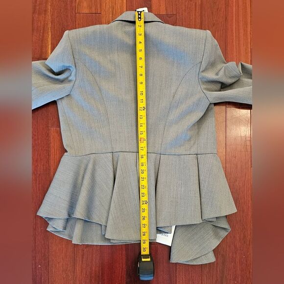 Wool Alexander McQueen Suit Jacket Herringbone Peplum Blazer size 48 IT NWT - Picture 14 of 15